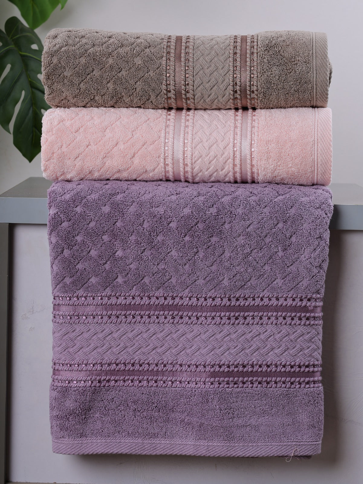100% Cotton Towel Metalic Style (70 × 140 cm)