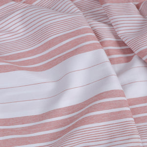Close-up of pink and white striped fabric
